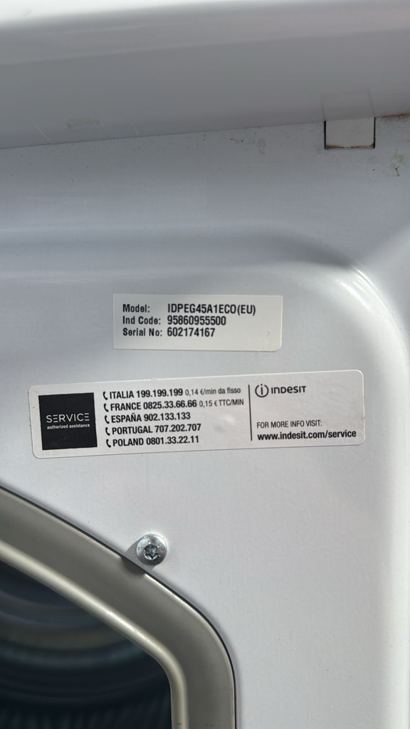 60217467 SECADORA 8KG CONDENSACIÓN INDESIT BLANCA