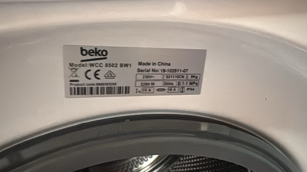 19-102511-07 LAVADORA 8KG BEKO A+++ 1000 RPM BLANCA