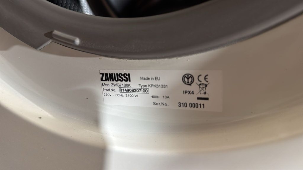 914908207 00 LAVADORA 6KG ZANUSSI AQUAFALL 1000 RPM BLANCA