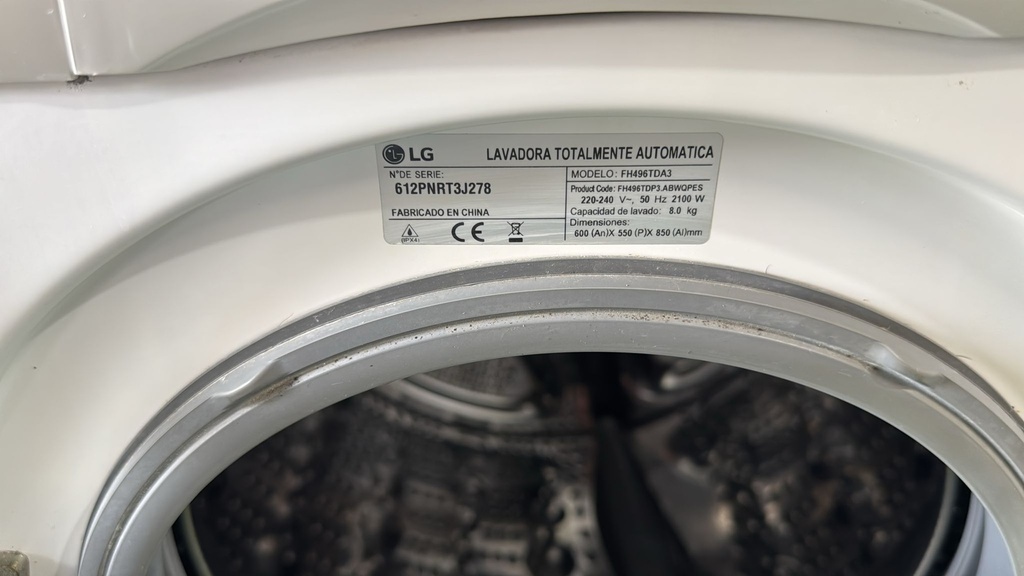 FH496TDA3 LAVADORA 8 KG LG DIRECT DRIVE INVERTER A+++ 1400 RPM BLANCA