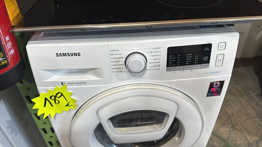 R7409923 LAVADORA 8 KG SAMSUNG DIGITAL INVERTER ECOBUBBLE 1400 RPM BLANCA