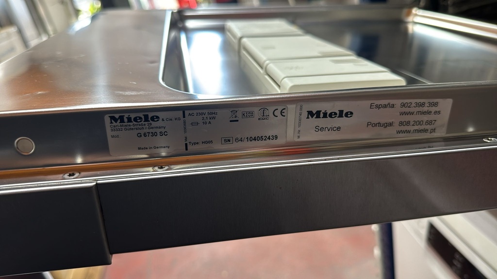 G6730SC LAVAVAJILLAS 60 CM MIELE 3 BANDEJAS ACERO INOXIDABLE