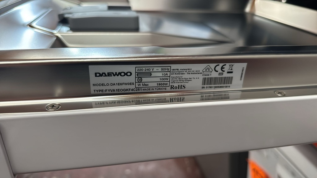 DA1E6FW0ES LAVAVAJILLAS 60 CM DAEWOO 3 BANDEJAS BLANCA