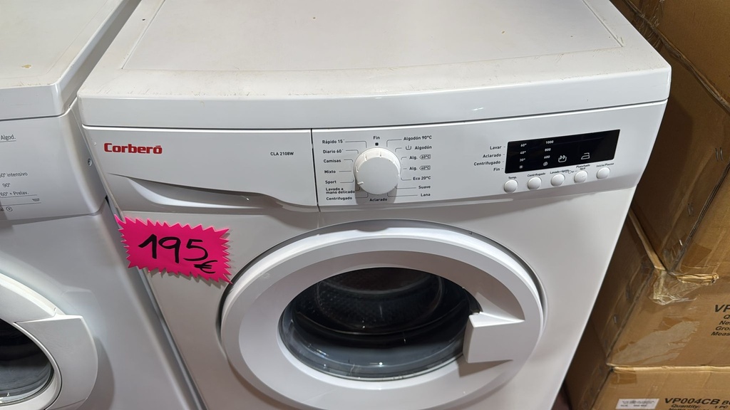R7407485 LAVADORA 8 KG CORBERÓ CLA 2108W 1000 RPM BLANCA CON LAVADO RÁPIDO