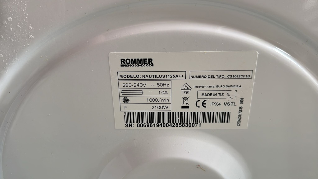 NAUTILUS1125A++ LAVADORA 5 KG ROMMER A++ BLANCA CON LAVADO RÁPIDO