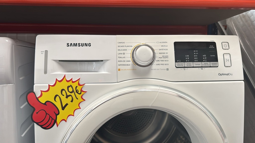 DV80M5010IW/EC SECADORA CONDENSACIÓN 8 KG SAMSUNG OPTIMALDRY BLANCA CON SECADO RÁPIDO