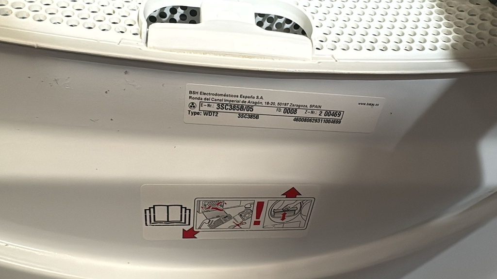 3SC385B/05 SECADORA CONDENSACIÓN 8 KG BALAY BLANCA CON SECADO SÚPER RÁPIDO