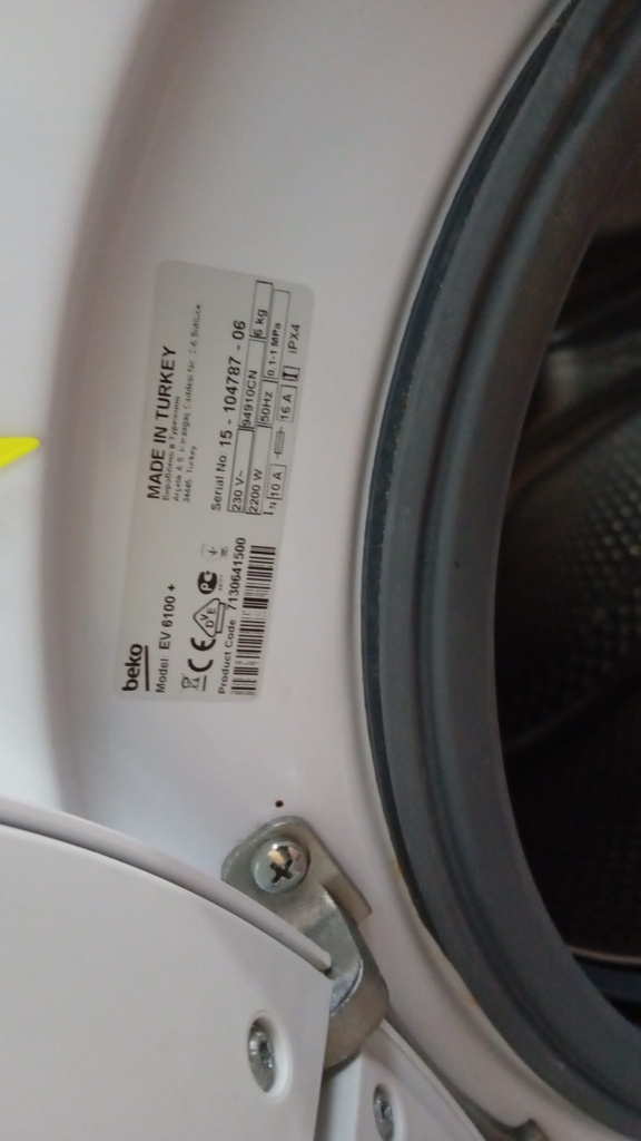 104787 LAVADORA 6 KG BEKO EV 6100 + A+ 1000 RPM BLANCA