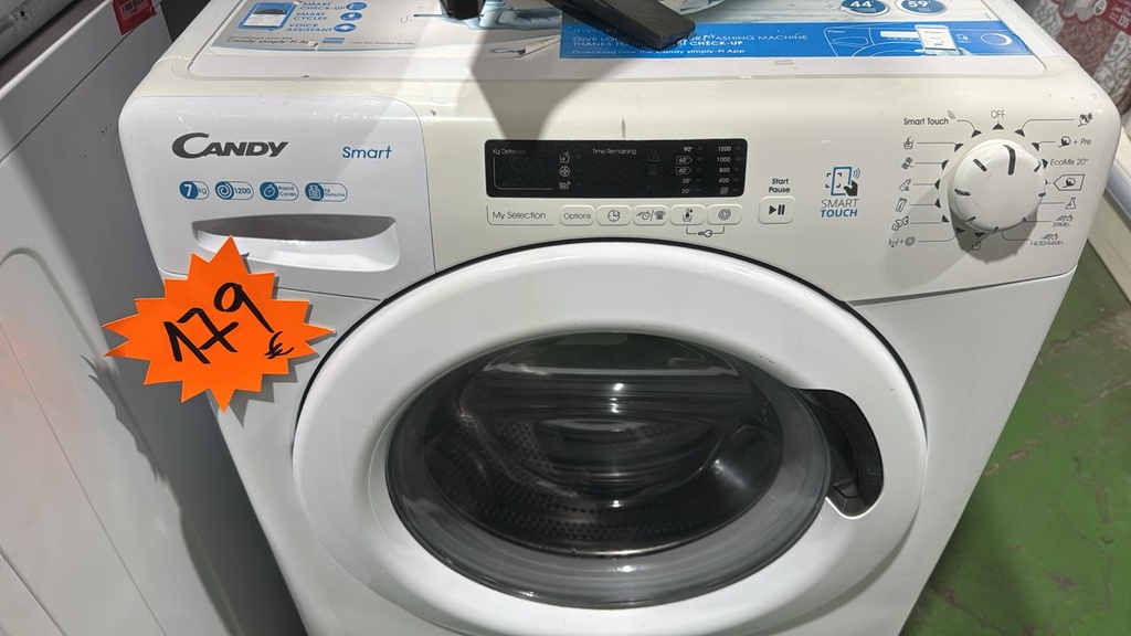 FCE2IPX4 LAVADORA 7 KG CANDY SMART TOUCH 1200 RPM BLANCA CON DETECTOR DE PESO