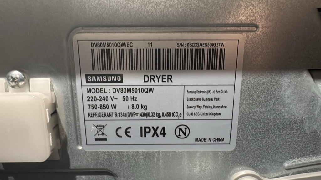 DV80M5010QW SECADORA CONDENSACIÓN 8 KG SAMSUNG OPTIMALDRY BLANCA