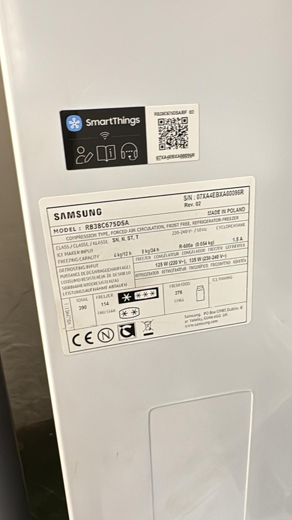 RB38C675DSA FRIGORÍFICO COMBI 203X60 CM SAMSUNG ALL AROUND COOLING NO FROST INOXIDABLE