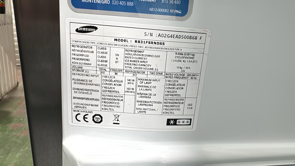 RB31FSRNDSS FRIGORÍFICO COMBI 185X60 CM SAMSUNG NO FROST BLANCO