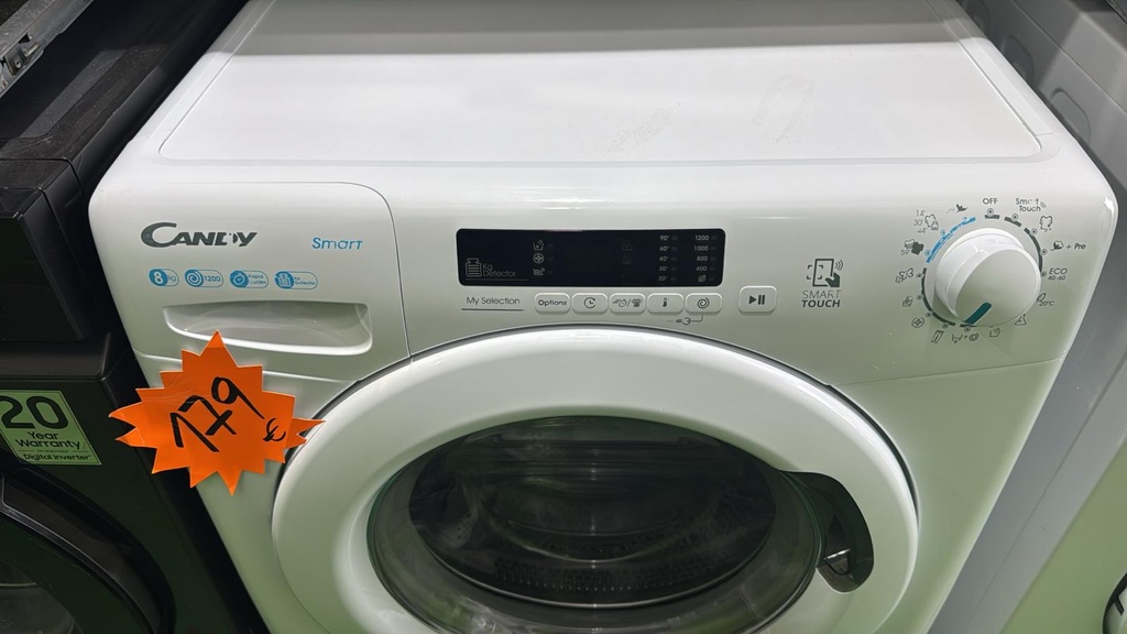 R7381815 LAVADORA 8 KG CANDY SMART TOUCH 1200 RPM BLANCA CON LAVADO RÁPIDO