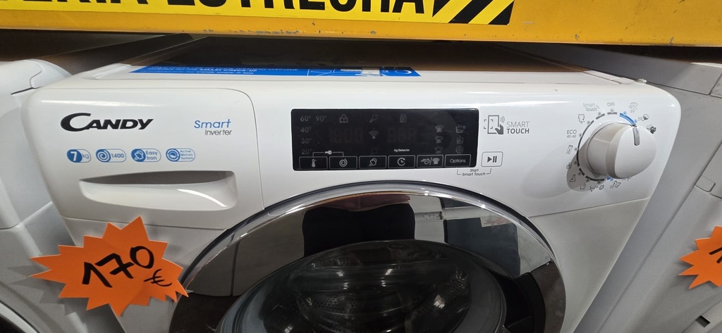 CSS4147TWMCE LAVADORA 7 KG CANDY 1400RPM SMART INVERTER BLANCA