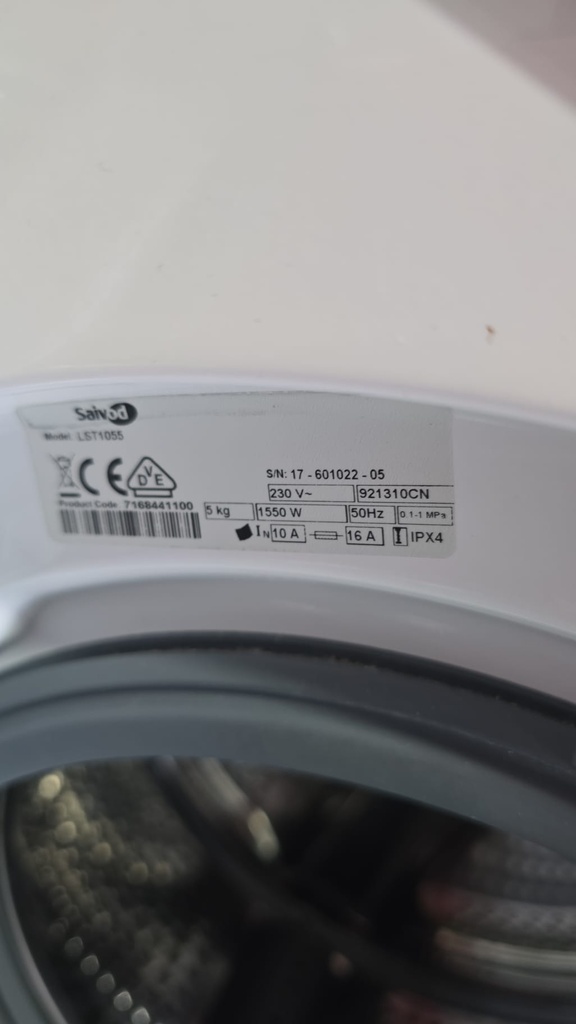 LAVADORA 5 KG SAIVOD BLANCO MOD. LST1055