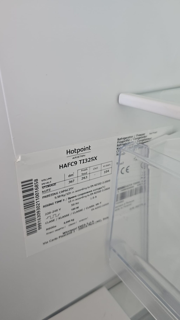 FRIGORIFICO COMBI 200X60 HOTPOINT  ACERO MOD. HAFC9TI32SX