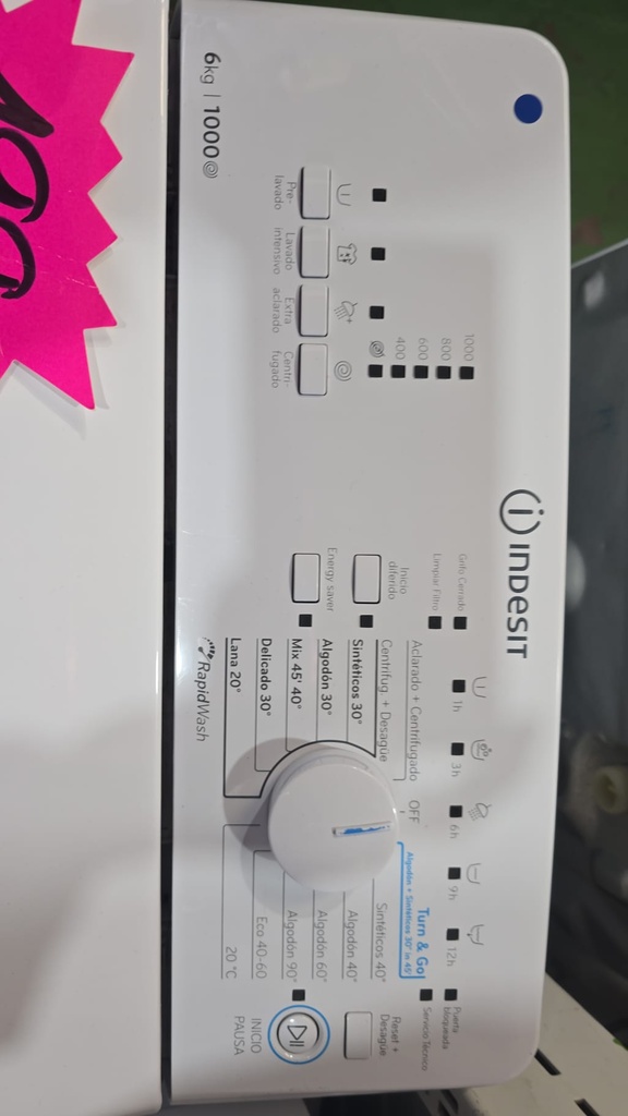 LAVADORA CARGA SUPERIOR 6 KG INDESIT MODELO BTWL60300SP