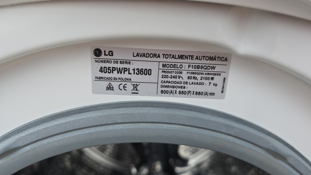 LAVADORA 7 KG LG INVERTER MODELO F10B9QDW