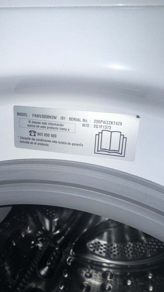 LAVADORA 8 KG LG BLANCA MODELO F4WV3008N3W