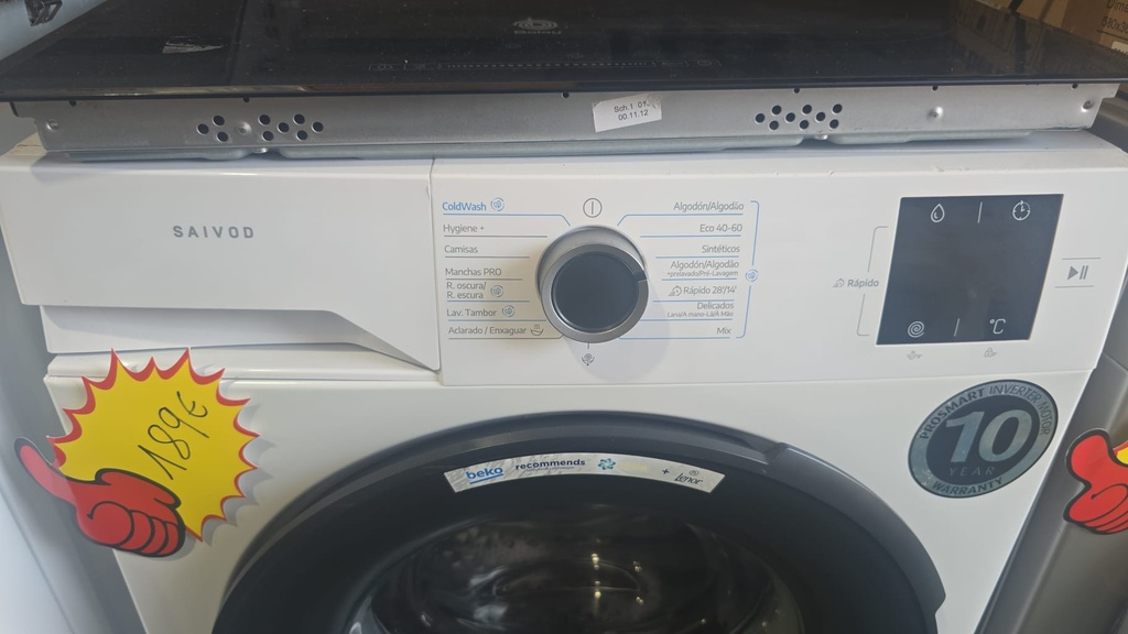 LAVADORA 8 KG SAIVOD BLANCA MOTOR INVERTER (MALAGA)