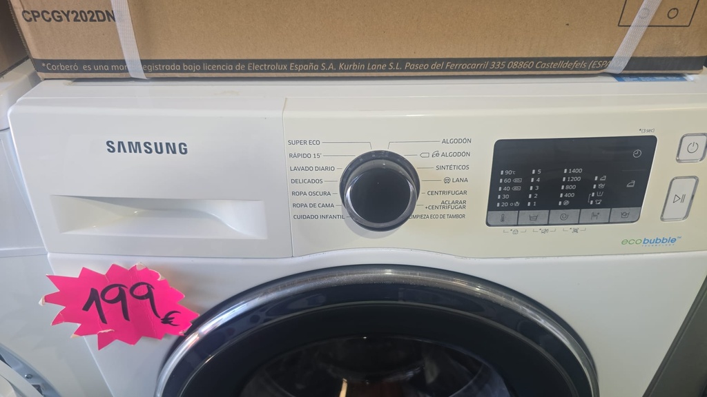 LAVADORA 8 KG SAMSUNG BLANCA ECOBUBBLE MOD. WW80J5555FW