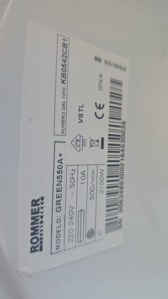 LAVADORA 5 KG ROMMER BLANCA A+ MOD. GREEN550A+ (MALAGA)