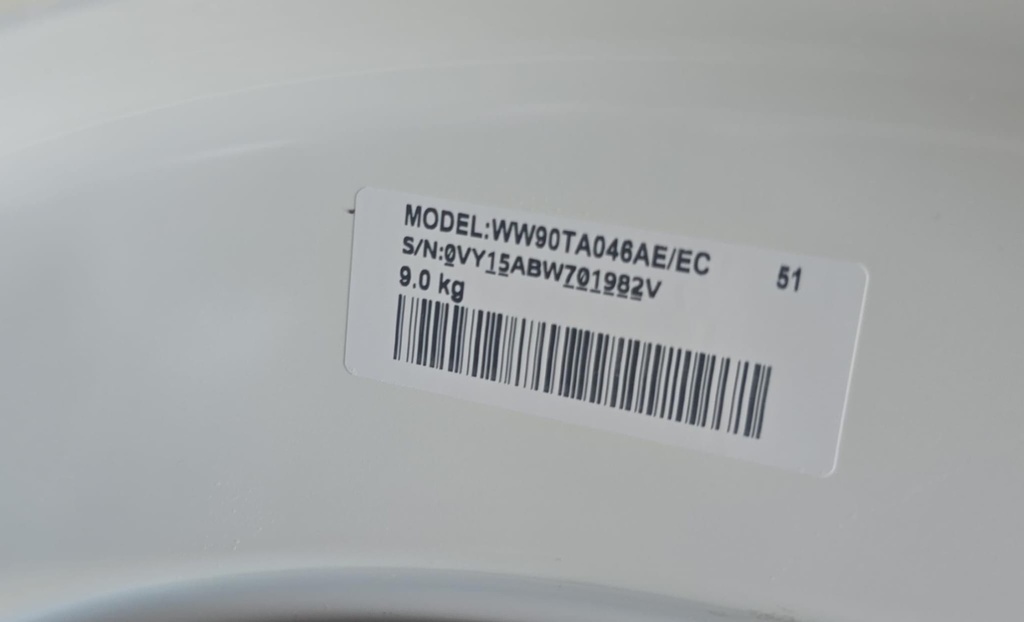 LAVADORA 9 KG SAMSUNG BLANCA MOD. WW90TA046AE (MALAGA)
