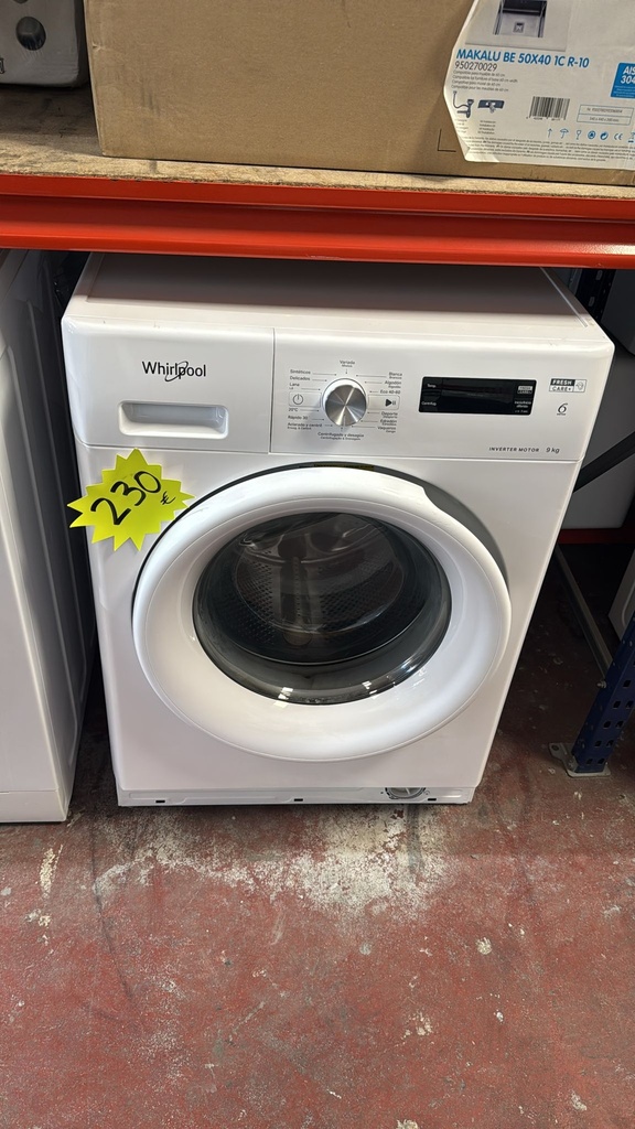 FFS0258WSP LAVADORA 9 KG WHIRLPOOL INVERTER MOTOR FRESH CARE + BLANCA CON LAVADO RÁPIDO