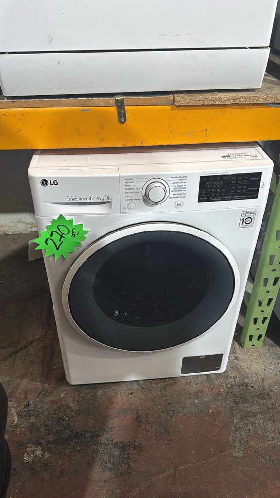 801PNQE65012 LAVADORA SECADORA 8/4 KG LG F4J6TM0WC DIRECT DRIVE INVERTER BLANCA