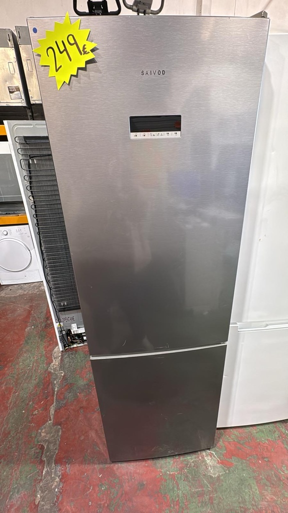 K60366NE FRIGORÍFICO COMBI 185X60 CM SAIVOD NO FROST INOXIDABLE CON DISPLAY FRONTAL