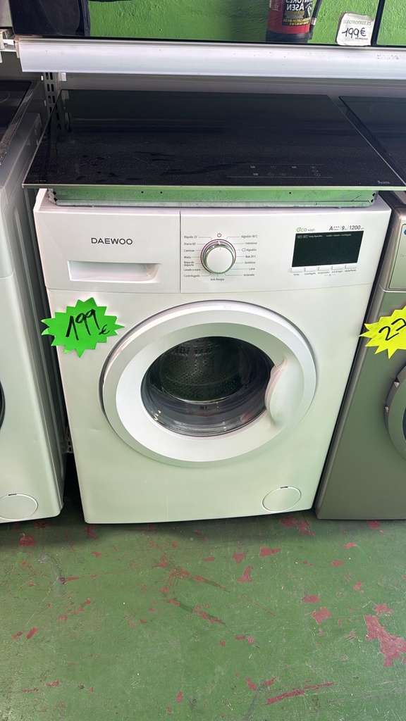 d43w00 LAVADORA 9 KG DAEWOO ECOWASH A+++ 1200 RPM BLANCA CON LAVADO RÁPIDO