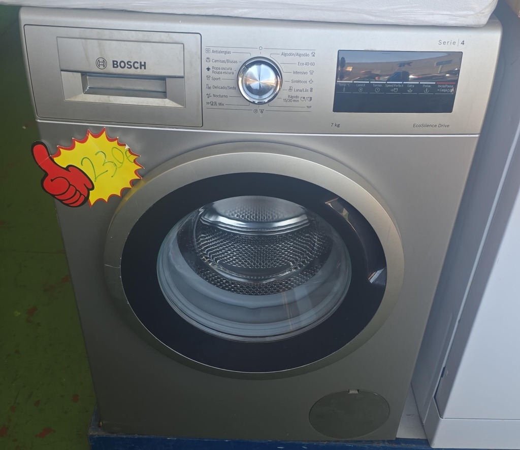 LAVADORA 7 KG BOSCH ECOSILENCE DRIVE SERIE 4 ACERO MOD. WAN2427XES (MALAGA)