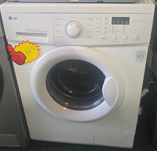 LAVADORA 7 KG LG BLANCA MOTOR INVERTER MOD. WD-10700MD (MALAGA)