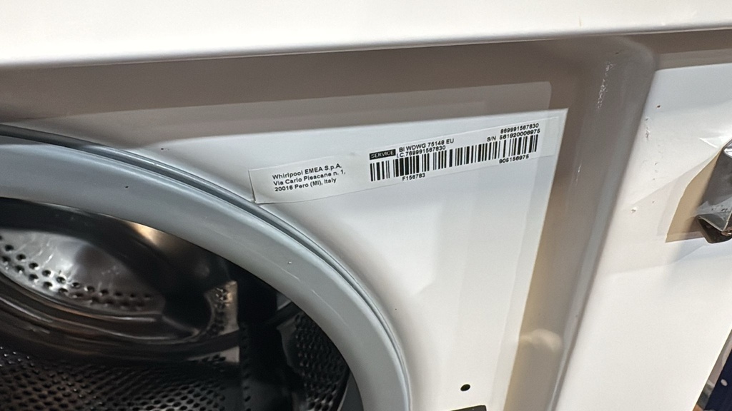 BIWDWG75148EU LAVADORA SECADORA PANELABLE 7+5 KG WHIRLPOOL SENSEINVERTER FRESHCARE BLANCA